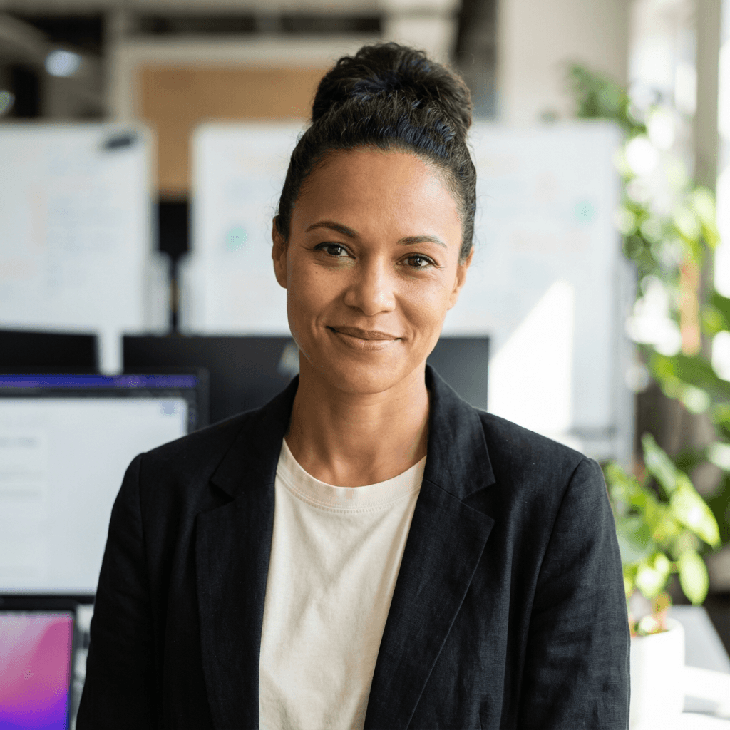 Female healthcare administrator in her late 40s